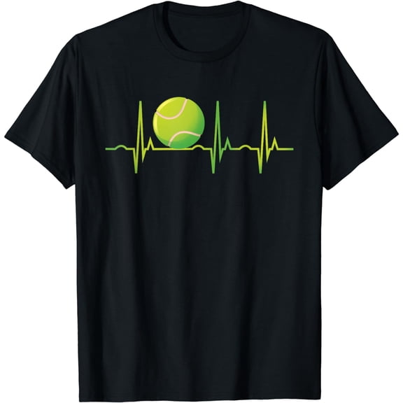 Funny Tennis Heartbeat For Players & Coaches Gift Men Women T-Shirt