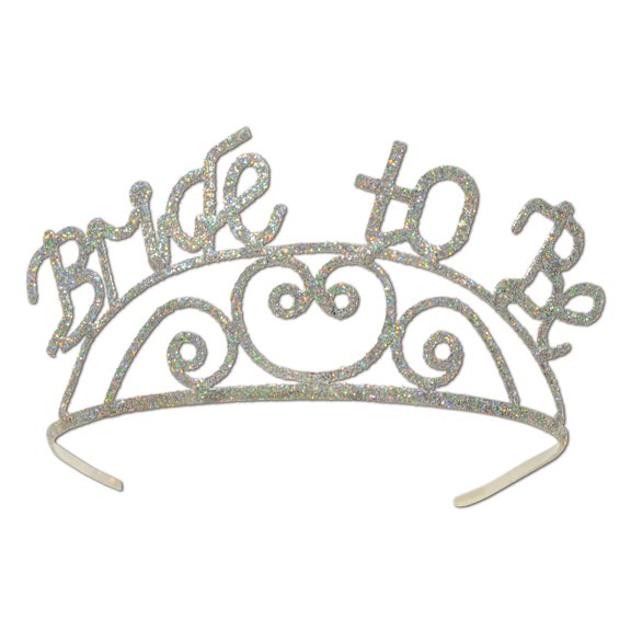 Party Central Club Pack of 6 Glittered 'Bride to Be'' Women Adult Tiara Costume Accessories - One