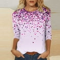 thumbnail image 5 of Edvintorg Valentine's Day 3/4 Sleeve Tops for Women Plus Size Fashion Round Neck Dressy Basics Tees Casual Trendy Loose Fit T Shirts, 5 of 5