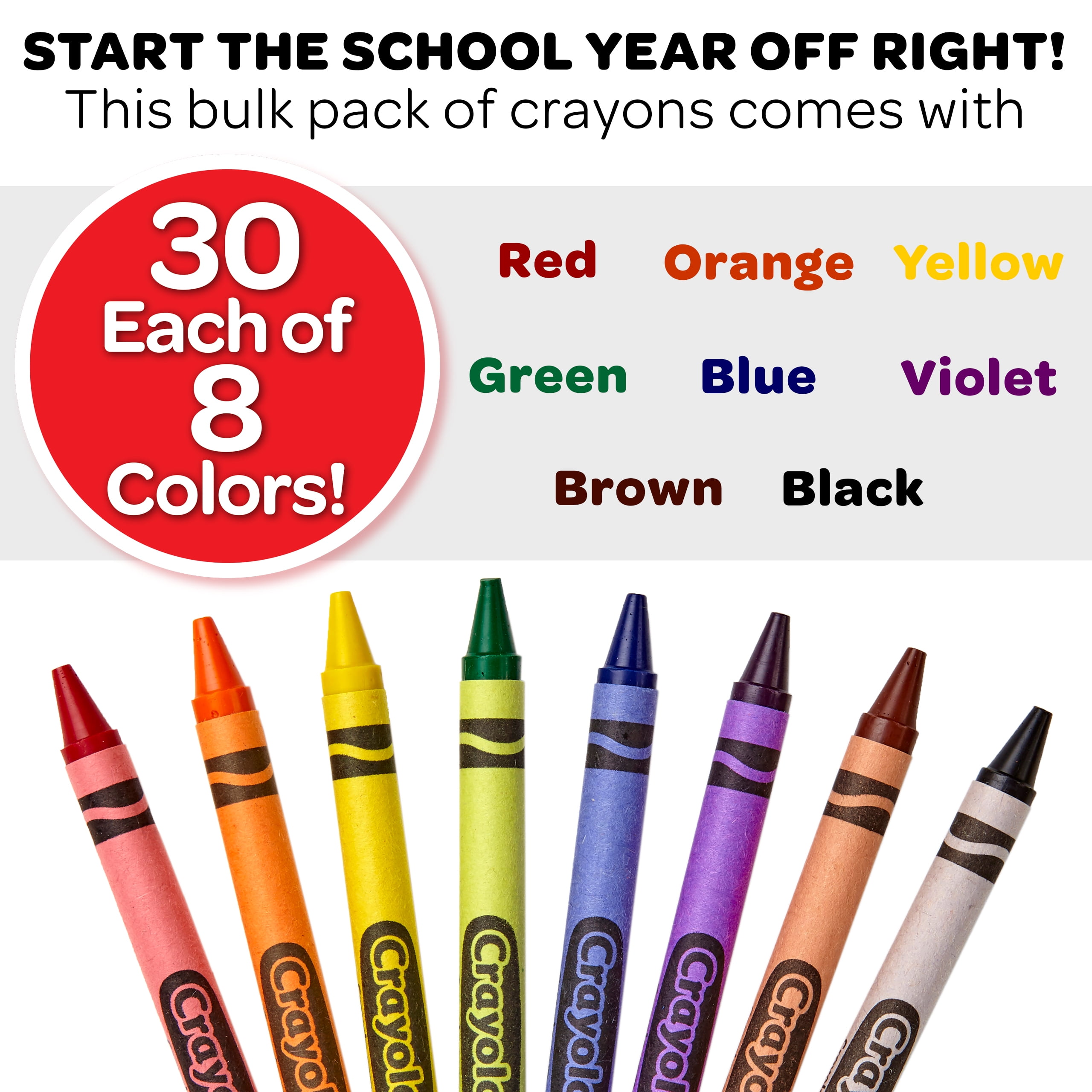 Crayola Crayons, 48 Ct, Classic Colors, Back to School Supplies for Kids,  Teacher Supplies