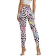 thumbnail image 2 of COEQINE Women Tummy Control Yoga Pants with Pockets 4-Way Stretch Buttery Soft Breathable Athletic Leggings Hip Lift Compression Tights, Easter Bunny Rabbit Pink Leopard Print, XS, 2 of 7