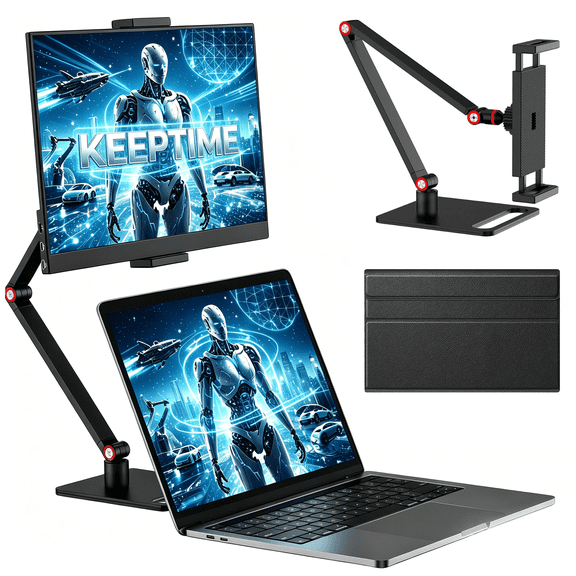 KEEPTIME 15.6" Portable Monitor Zero Frame, Ultra Slim 1080P FHD 100% sRGB IPS Display, Plug & Play Second Screen for Windows Mac Android Switch PS5