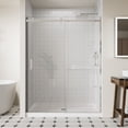 thumbnail image 2 of Frameless Shower Door, 56-60" W x 74" H Single Sliding Glass Door, 5/16" Clear Tempered Glass With Nano-coating, Magnetic closure, Chrome, ACE, 2 of 9