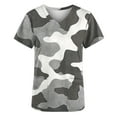 thumbnail image 5 of Xfvqtps Scrub Tops for Women Camouflage Soft V-Neck Scrub Top Comfortable Nursing Uniforms Camouflage Printed Short Sleeve Workwear Tops Working Uniforms with Pockets Olive Green, 5 of 5