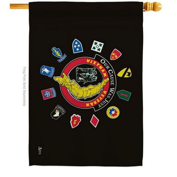 Americana Home & Garden H140314-BO 28 x 40 in. Vietnam Veteran House Flag with Armed Forces Service Double-Sided Decorative Horizontal Flags Decoration Banner Garden Yard Gift