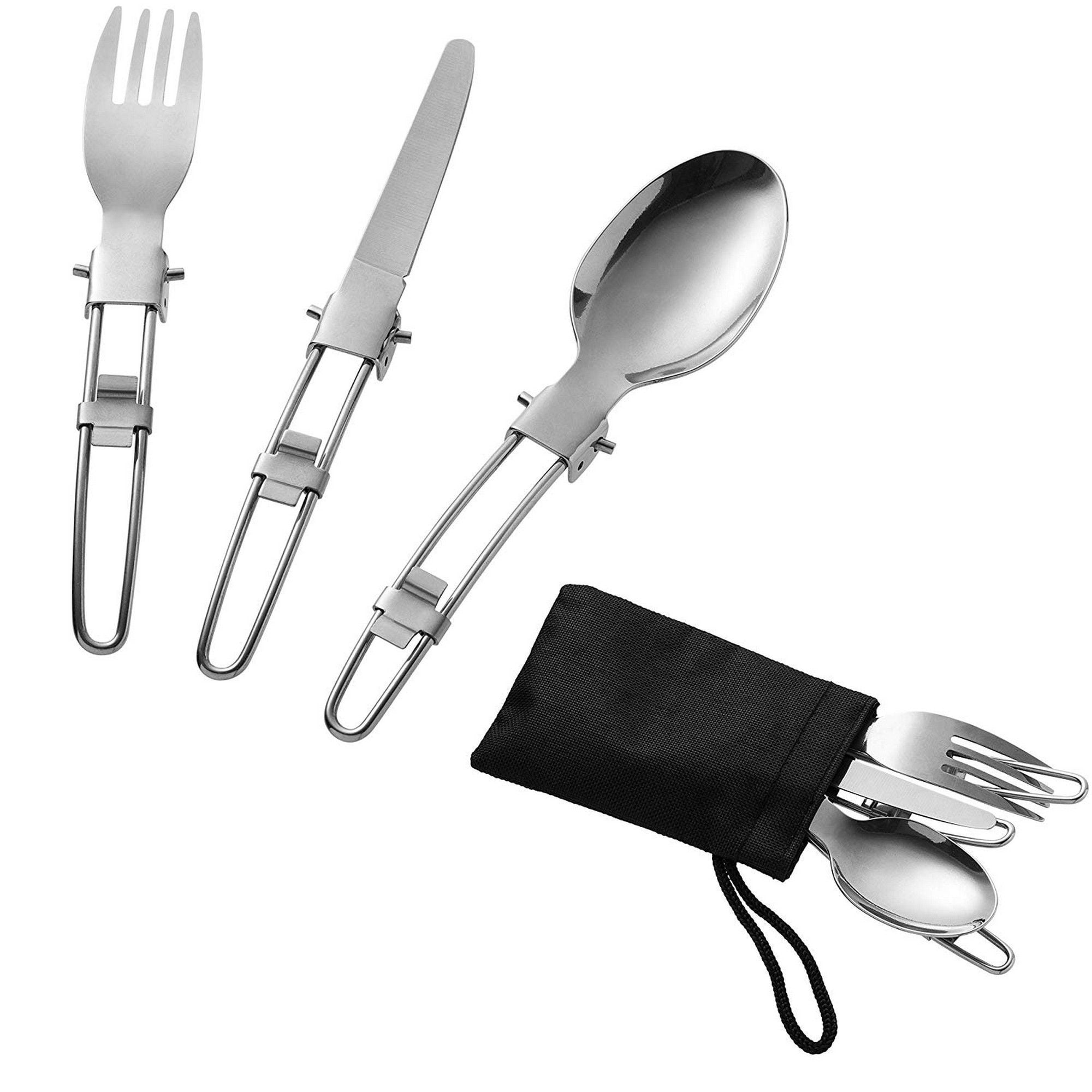 Camping Utensils Set 3Piece Camp Utensils Set, Stainless Steel