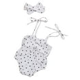 thumbnail image 2 of Seyurigaoka 2Pcs Baby Summer Wear, Pineapple/Polka Dot Romper + Bowknot Headband, 2 of 6