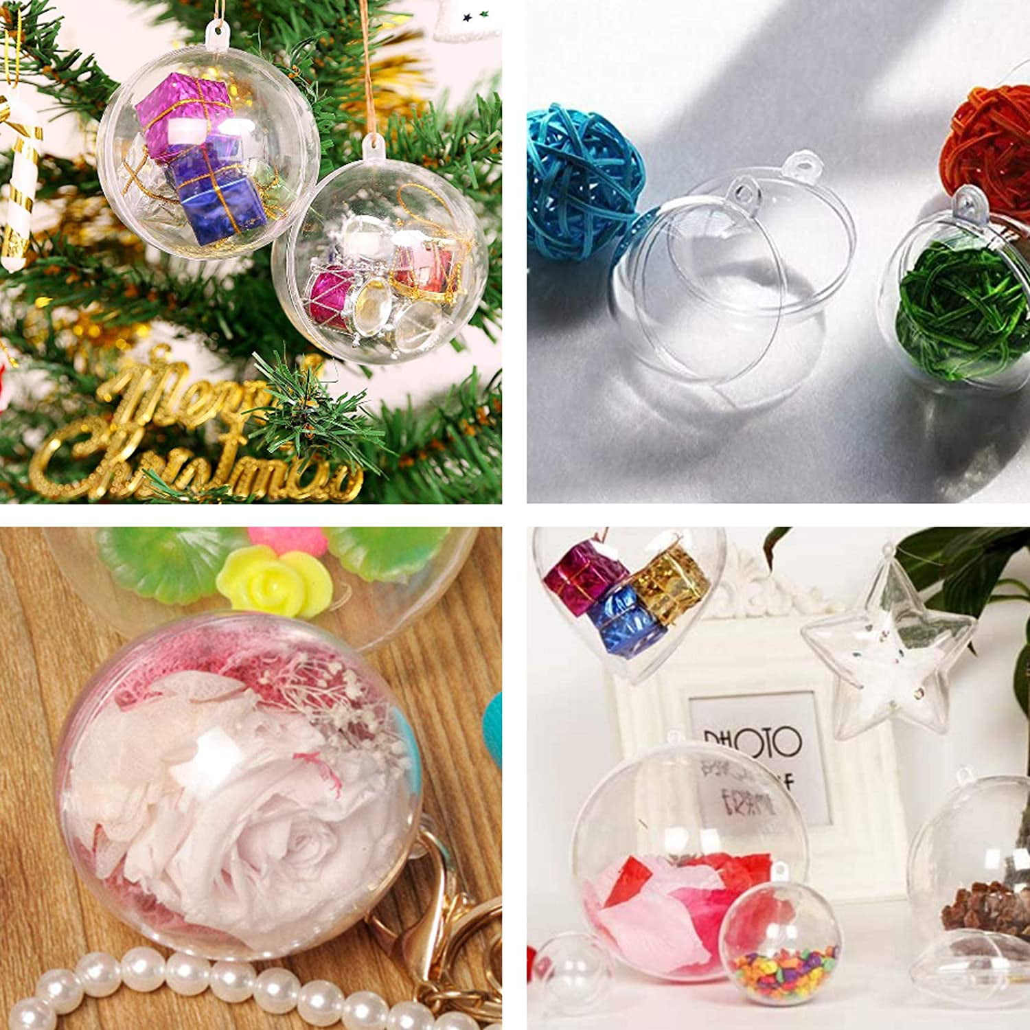 10 Pack 3.94'' Clear Plastic Ornaments for Crafts Fillable, Clear 3.94 in
