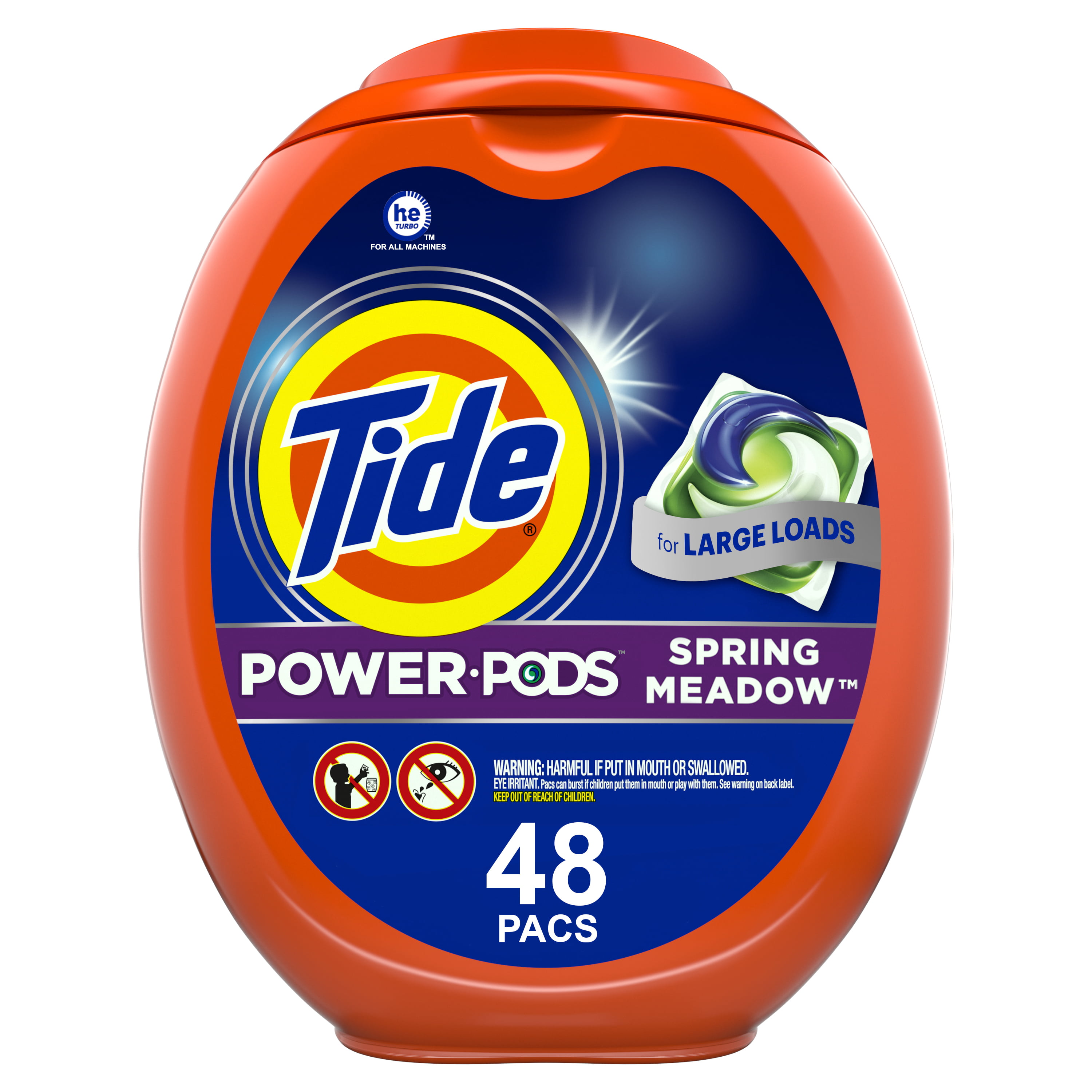 Tide Hygienic Clean Heavy 10x Duty Power PODS Spring Meadow Laundry Detergent Liquid Pacs - 48ct