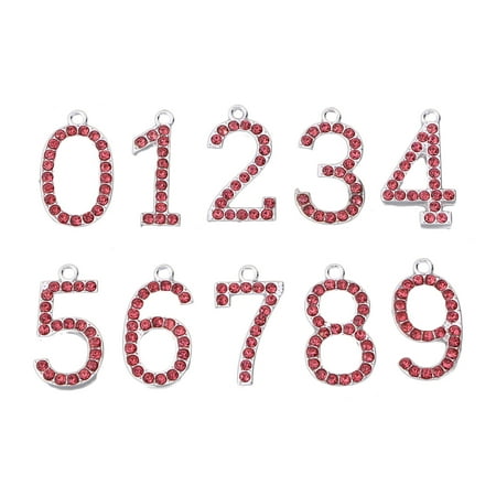 

10pcs Numbers 0-9 DIY Decor Rhinestone Birthday Headband Crown Decor Replaceable Age Numbers