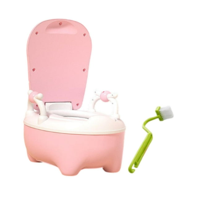 Lipstore Pot de Toilette pour Bébé (Brosse Incluse) Pot pour Voyage Intérieur Bébés Rose