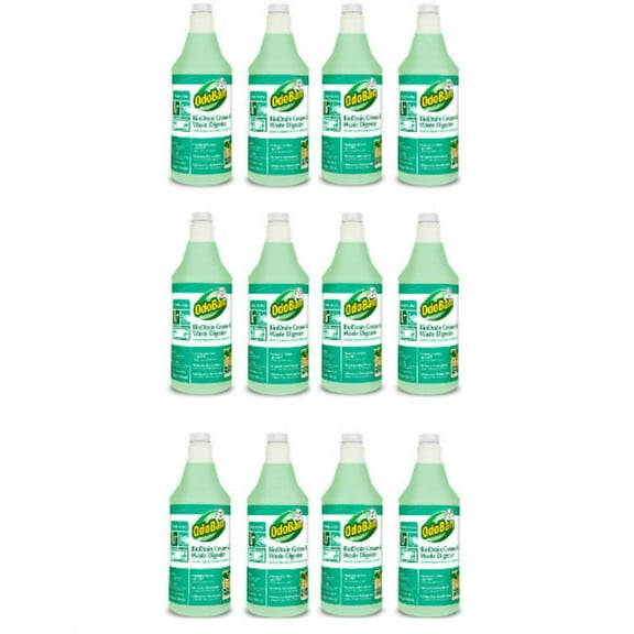 OdoBan Professional Cleaning BioDrain Grease and Waste Digester, 1 Quart Ready-to-Use 12-Pack