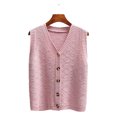 thumbnail image 1 of Sonducket Manténgase a la moda con un chaleco tipo suéter sin mangas para mujer, chalecos tipo suéter para capas, aplicación amplia Prendas para la parte del cuerpo Rosa l, 1 of 6