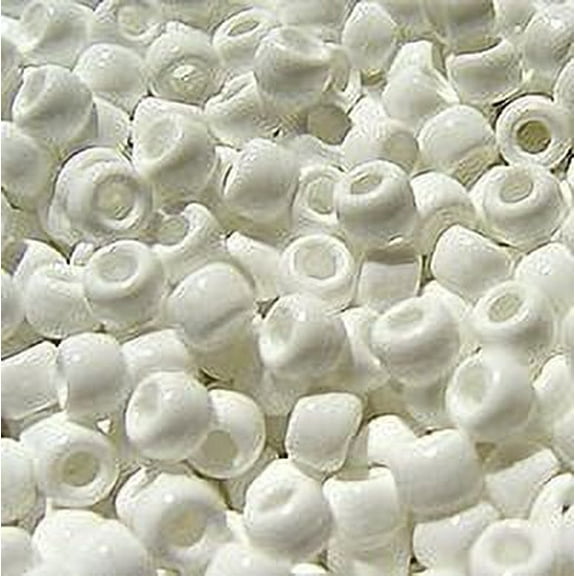 JOLLY STORE Crafts White Pony Beads 9x6mm 500pc Made in the USA