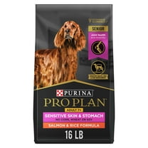 Purina Pro Plan Sensitive Skin and Sensitive Stomach Dog Food Senior Dogs Adult 7 Plus Salmon and Rice Formula, 16 lb Bag