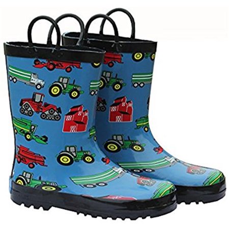 

Childrens Blue Farm Equipment Rain Boot - Size 3