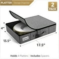 thumbnail image 3 of Sorbus 2 Pack China Storage Containers with Lid – Dinnerware Organizer for Platter Storage, Holds Service for 12, Felt Protectors Included, Gray, 3 of 6