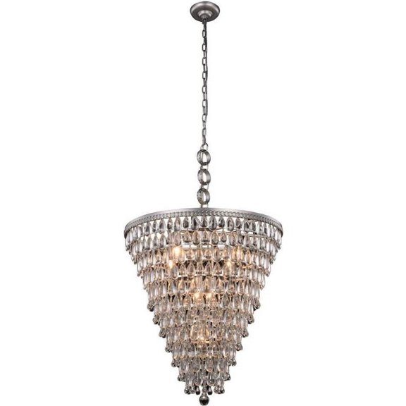 Chandelier NORDIC Contemporary 7-Light Antique Silver Royal-Cut Crystal EL-2728