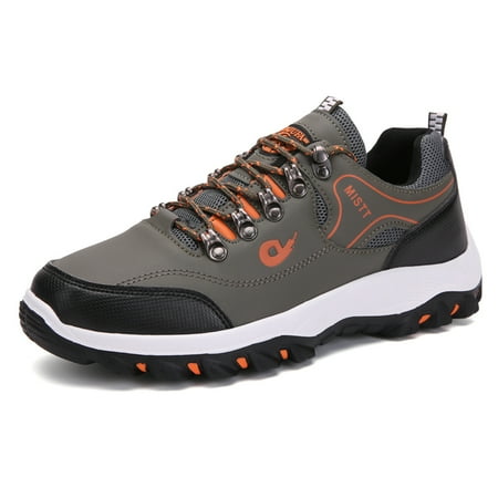 

Men Hiking Trekking Shoes Anti Slip Lace Up Trail Backpacking Camping Walking Work Shoes for Outdoor