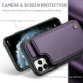 thumbnail image 2 of Feishell for iPhone 16 Pro Case with Card Holder, Wallet Case for Women Men with RFID Blocking, Durable PU Leather Kickstand Magnetic Clasp Shockproof Phone Case,Purple, 2 of 9