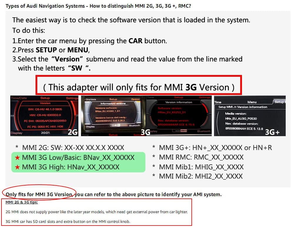 AnvFlik Adaptateur d'interface 3G AMI MMI Récepteur multimédia Audio de  Musique Bluetooth 5.0 Compatible avec Audi VW Volkswagen Touareg Jetta GLI  (pour système 3G / 3G + MMI Uniquement) : : High-Tech