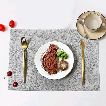 

IWRUHZY Placemats Hot Pads Table Pads Steak Dish Pads Leathers Non-slip Washable Heat-enduring and Easy-to-clean Outdoor and Indoor Placemats Table Decor