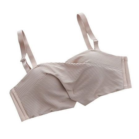 

Latex Cotton Seamless Bra Comfortable Strapless and Non-Slip Wireless Underwear for Girl Woman Khaki 32/70ab