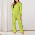 thumbnail image 2 of Xecao Print Women Pajamas Set Soft Sleepwear Pjs long Sleeve Button Down Nightwear with Long Pants, 2 of 6