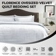 thumbnail image 3 of Tribeca Living FLORENCEQUIKIWH Florence Velvet Oversized Solid Quilt Set King White, 3 of 5