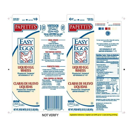 Michael Foods Papettis Easy Eggs Egg White, 2 Pound -- 15 per case.