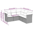 thumbnail image 2 of vidaXL 5 Piece Garden Sofa Set with Cushions Brown Poly Rattan, 2 of 5