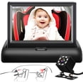 thumbnail image 1 of Baby Car Mirror, 4.3'' HD Night Vision Function Car Mirror Display, Safety Car Seat Mirror Camera Monitored Mirror with Wide Crystal Clear View, Aimed at Baby, Easily Observe the Baby’s Move(Not USB), 1 of 5