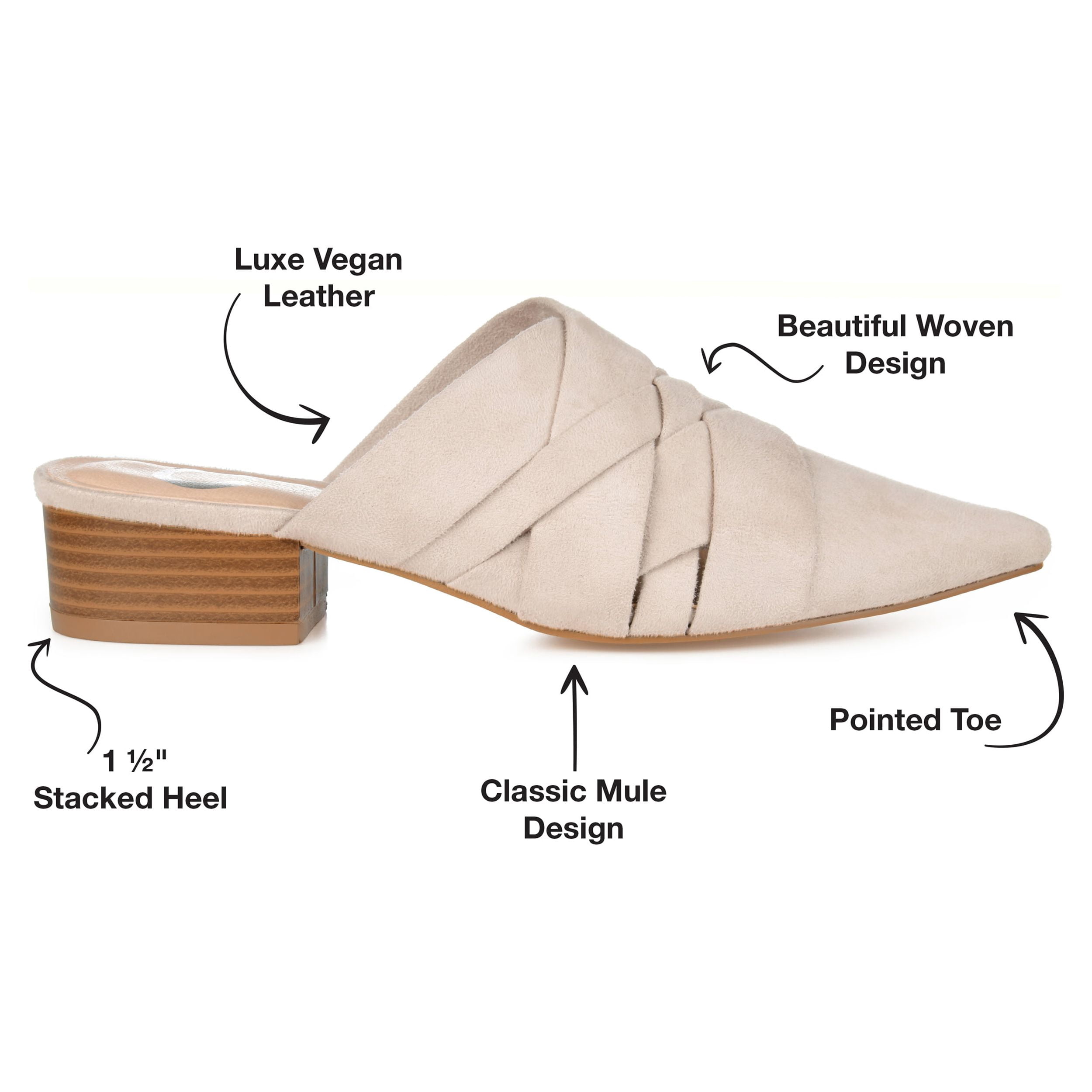 Journee Womens Kalida Slip On Pointed Toe Mules Flats