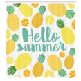 thumbnail image 3 of Ambesonne Hello Summer Shower Curtain, Pineapples and Fruits, 69"Wx70"L, Green Pale Green Yellow, 3 of 3