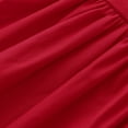 thumbnail image 1 of LEEy-world Cadeaux pour Bébé Fille Robe Évasée à Manches Courtes Bouffantes Col Carré, Rouge, 1 of 4