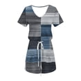 thumbnail image 6 of Cmfcve Women's Summer T-Shirt Dress Short Sleeve Tie Bohemian Dress V-Neck Printed Midi Dresses with Pockets, 6 of 6