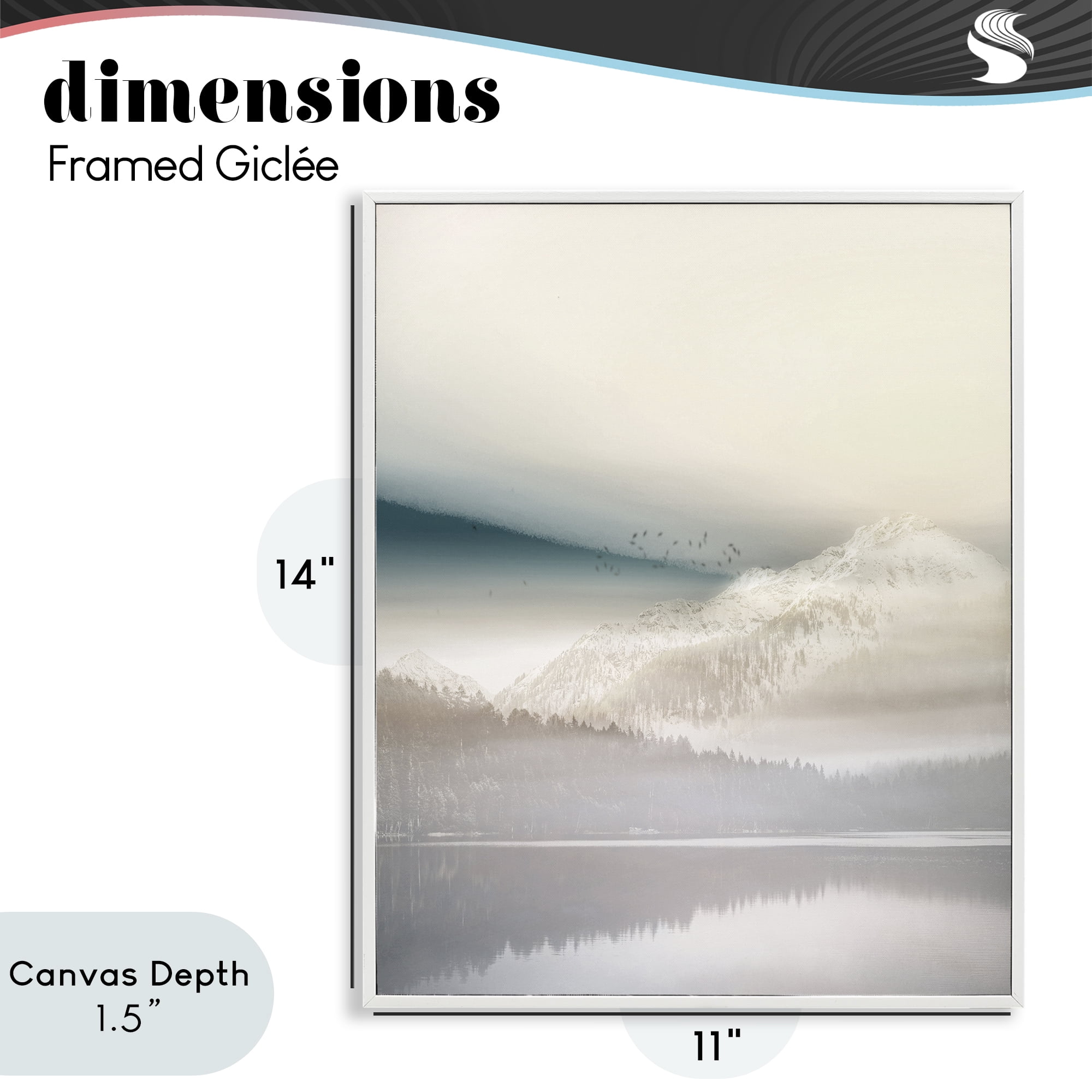 Stupell Industries Mountainous Vanilla Landscape White Framed Giclee Art, design by Gemma Bardot