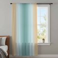 thumbnail image 4 of Teal Yellow Ombre Sheer Curtains 96 Inches Long, Farmhouse Modern Gradient Art Light Filering Curtains, Privacy Drapes Simi Floor to Veiling Curtain for Living Room Bedroom Large Window Treatment, 4 of 9
