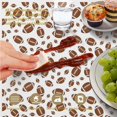 thumbnail image 6 of Football Icon White Pattern Round Tablecloth 60"x60", Wrinkle Resistant Wipeable Table Cover for Kitchen Dining Room Picnic Patio and Party, 6 of 6