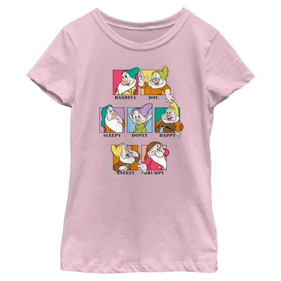 Girls Snow White and the Seven Dwarfs Dwarf Squares T Shirt