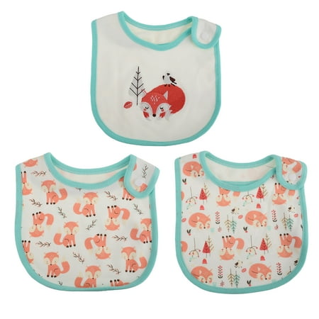

3pcs Newborn Saliva Bibs Cartoon Infant Burp Cloth Water-Absorbent Drool Towels