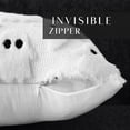 thumbnail image 2 of Halloween Ghost Lumbar Throw Pillow Cover, Cute Tufted Knit Decorative Cushion Case for Sofa Couch, Spooky Soft Plush Fuzzy Fall Holiday Home Decor, 12x20 Inch, White, 2 of 6