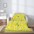 thumbnail image 2 of Disketp Bright Lemons Cozy Flannel Fleece Throw Blanket: Has a velvety texture for All Seasons - Perfect for Women, Men, & Kids", 2 of 6
