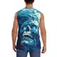 thumbnail image 4 of Fotbe Abstract Blue Skull Men's Camiseta sin Mangas Estampada para Hombres, Playera Casual para Gimnasio, Entrenamiento, Playa-XX-Large, 4 of 7