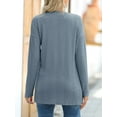 thumbnail image 6 of JWD Women's Cardigan Slim Fit Ribbed Cardigan Knitted Sweater with Pockets Grey blue S, 6 of 9