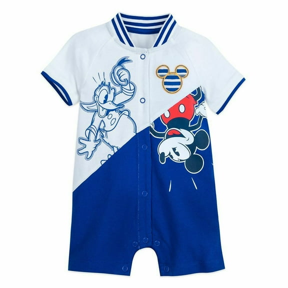 Disney Store Donald Duck and Mickey Mouse Romper Bodysuit Outfit for Baby Size 0 3 Months