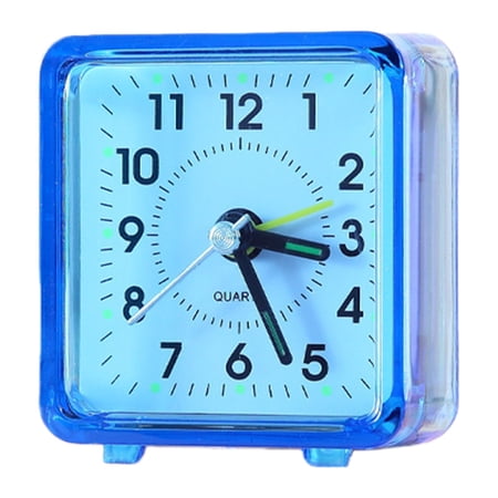 Brightly Colored Transparent Silent Desk Alarm Clock - Precise Quartz Movement Non-ticking Clock for Bedroom, Office & Nightstand, Compact and Portable,Silent Quartz Desk Clock(Sky Blue,)