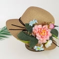 thumbnail image 2 of LNMQLPDBS Baby Girl Straw Sun Hat Pretty Summer Beach Hats with Big Flower Sun Protection Woven Hats for Kids Toddler Bucket Hat Spring Autumn Outdoor Shade Hat for Vacation ﻿, 2 of 2