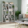 thumbnail image 3 of CQSXDA Asymmetrical Display Shelf  Wood Finish 5-Tier Design for Modern Home Decor and Organizing Spaces, White, 3 of 15