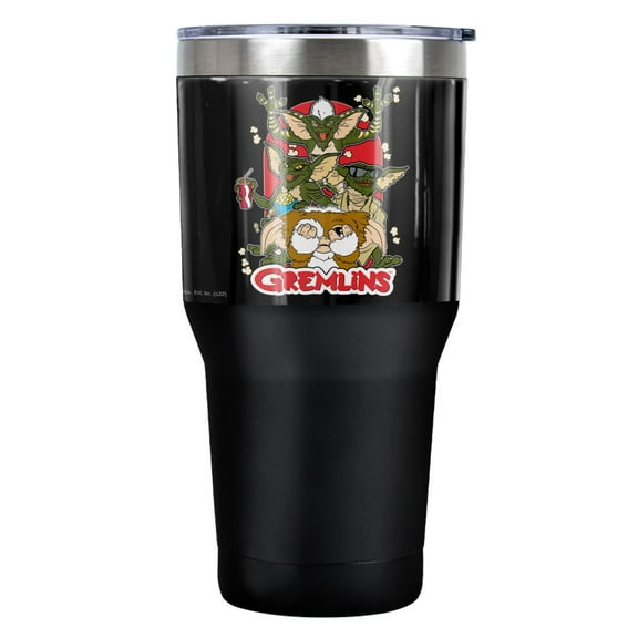 Gremlins Popcorn Stainless Steel Tumbler 30 oz Coffee Travel Cup, Vacuum Insulated & Double Wall with Leakproof Sliding Lid